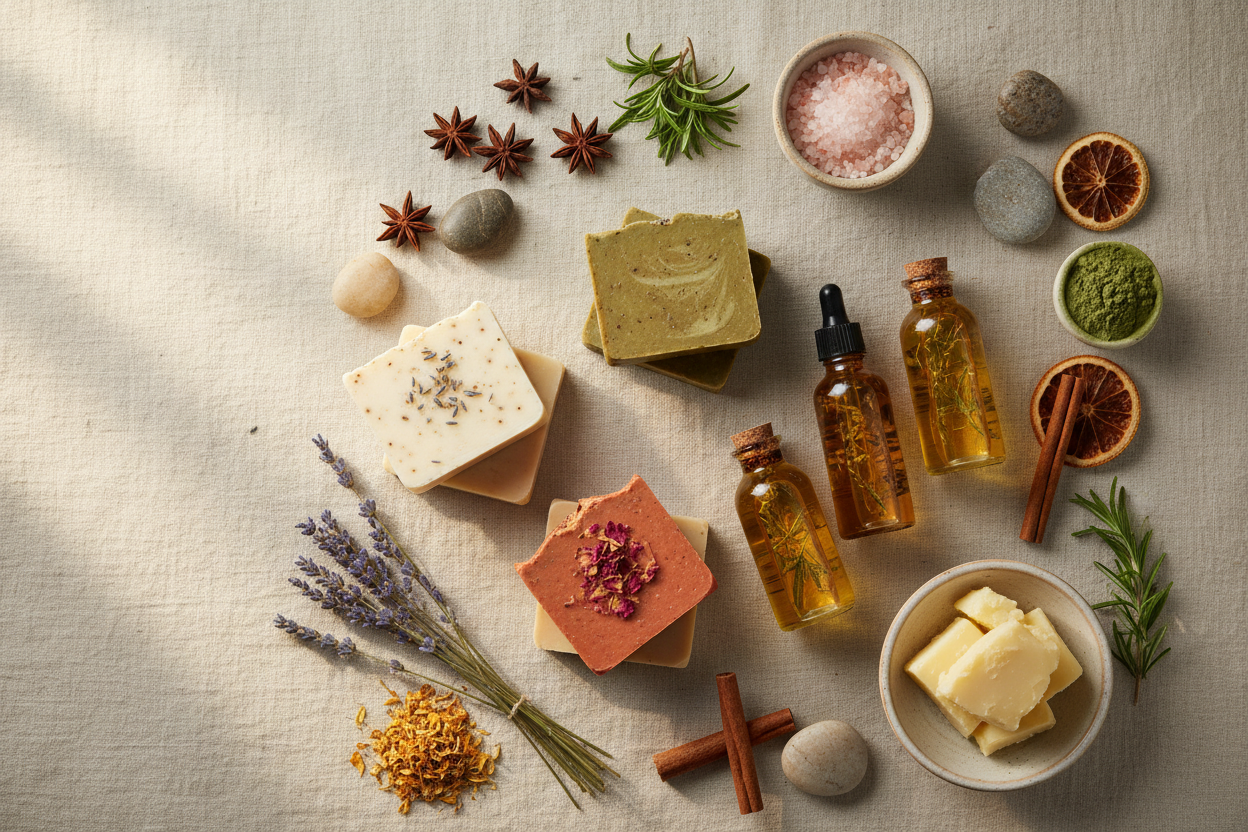 Product arrangement with natural ingredients